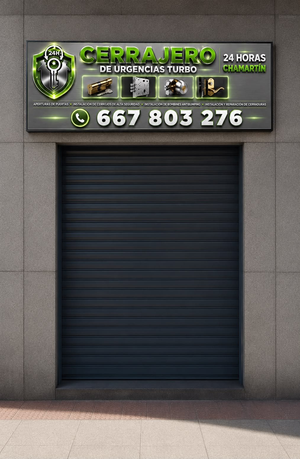 Fachada del local de Cerrajero de Urgencias Turbo en Chamartín, Madrid